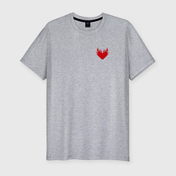 Футболка slim-fit Горящее сердце, цвет: меланж
