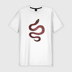 Мужская slim-футболка Змея красная