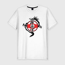 Мужская slim-футболка Karate kyokushin - dragon
