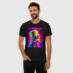 Футболка slim-fit Cyber Bart - neon glow fantasy, цвет: черный — фото 2