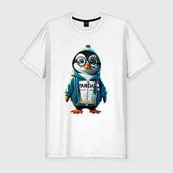 Футболка slim-fit Мимимишный Пингвинчик, цвет: белый