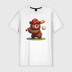 Мужская slim-футболка Bear cub batter Baltimore Orioles - ai art