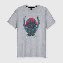 Мужская slim-футболка Клинок, рассекающий демонов Инозука катана