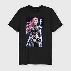 Футболка slim-fit Cyber Barbie - ai art future, цвет: черный