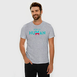 Футболка slim-fit Once human logo, цвет: меланж — фото 2