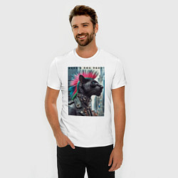 Футболка slim-fit Dude panther - punks not dead, цвет: белый — фото 2