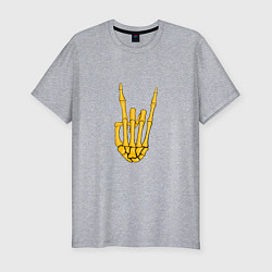 Мужская slim-футболка Golden skeleton hand