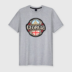 Мужская slim-футболка Моя Грузия