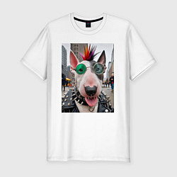 Футболка slim-fit Bully punk musician - ai art fantasy, цвет: белый