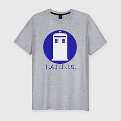 Футболка slim-fit Blue tardis, цвет: меланж