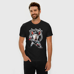 Футболка slim-fit Bully is an NHL forward - ai art, цвет: черный — фото 2