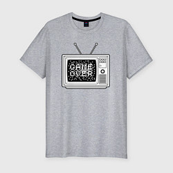 Мужская slim-футболка Game over television