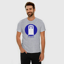 Футболка slim-fit Tardis police, цвет: меланж — фото 2