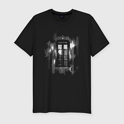 Мужская slim-футболка Tardis grey