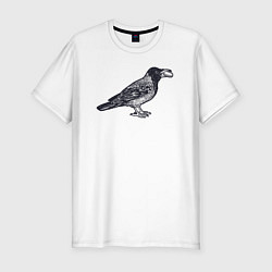 Мужская slim-футболка Ворона с денежкой