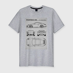 Футболка slim-fit Porsche 911 гоночный автомобиль, цвет: меланж