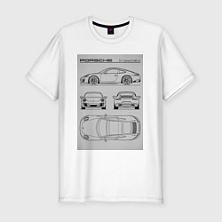 Мужская slim-футболка Porsche 911 гоночный автомобиль