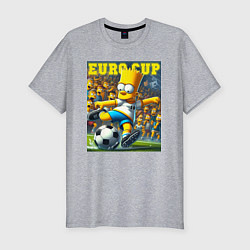 Мужская slim-футболка Euro cup - Bart Simpson