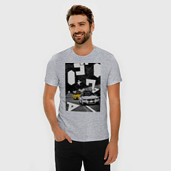 Футболка slim-fit BMW автомобиль initial d, цвет: меланж — фото 2