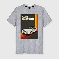 Футболка slim-fit Audi Quattro автомобиль, цвет: меланж