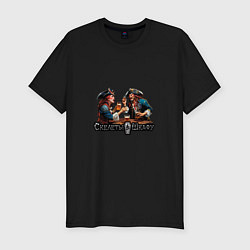Футболка slim-fit Арт Пираты Рома и Эля - Скелеты в шкафу, цвет: черный