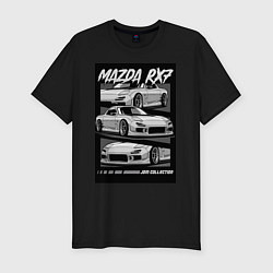 Футболка slim-fit Mazda rx-7 JDM авто, цвет: черный