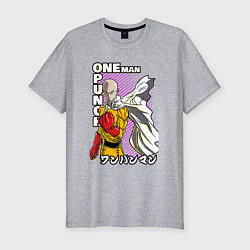 Футболка slim-fit One-Punch Man Ванпанч, цвет: меланж