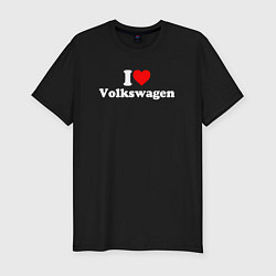 Мужская slim-футболка I love Volkswagen