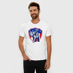 Футболка slim-fit Elephant USA, цвет: белый — фото 2