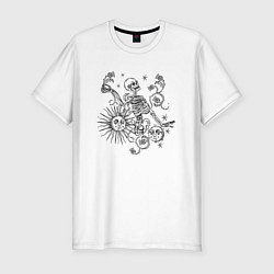 Футболка slim-fit Thistle skeleton, цвет: белый