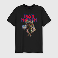 Футболка slim-fit Iron Maiden rock band, цвет: черный