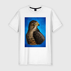 Мужская slim-футболка Портрет футбольного сокола