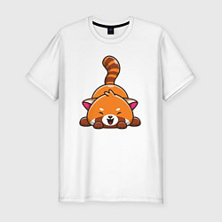 Мужская slim-футболка Cute red panda