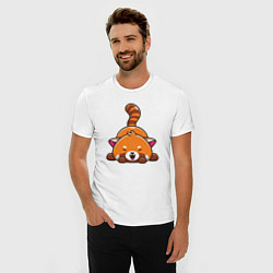 Футболка slim-fit Cute red panda, цвет: белый — фото 2