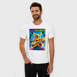 Футболка slim-fit Happy halloween - terrible Pikachu, цвет: белый — фото 2