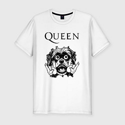 Мужская slim-футболка Queen - rock dog