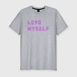 Мужская slim-футболка Надпись love myself BTS