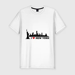 Футболка slim-fit I love New York, цвет: белый