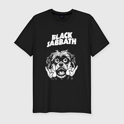 Мужская slim-футболка Black Sabbath rock dog