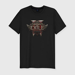 Мужская slim-футболка Path of exile 2 logo