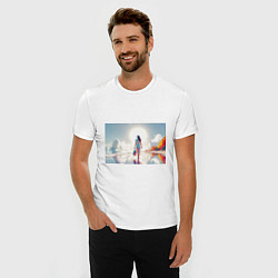 Футболка slim-fit Девушка на фантастическом пляже, цвет: белый — фото 2