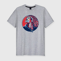 Футболка slim-fit Гордый апачи, цвет: меланж