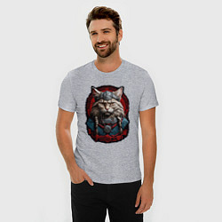 Футболка slim-fit Кот викинг, цвет: меланж — фото 2