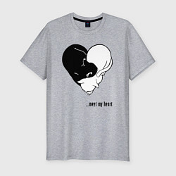 Футболка slim-fit Meet my heart, цвет: меланж