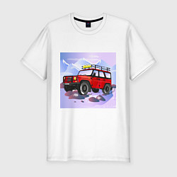 Мужская slim-футболка Внедорожник УАЗ Хантер