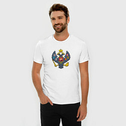 Футболка slim-fit Двуглавый орёл герб, цвет: белый — фото 2