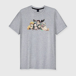 Мужская slim-футболка Demon slayer player anime