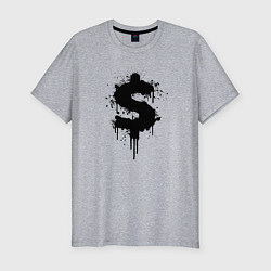 Мужская slim-футболка Доллар - знак