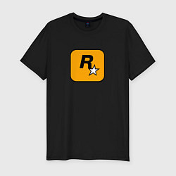 Мужская slim-футболка Rockstar logo