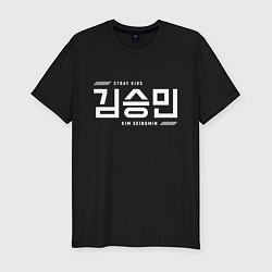 Футболка slim-fit Ким Сынмин stray kids, цвет: черный